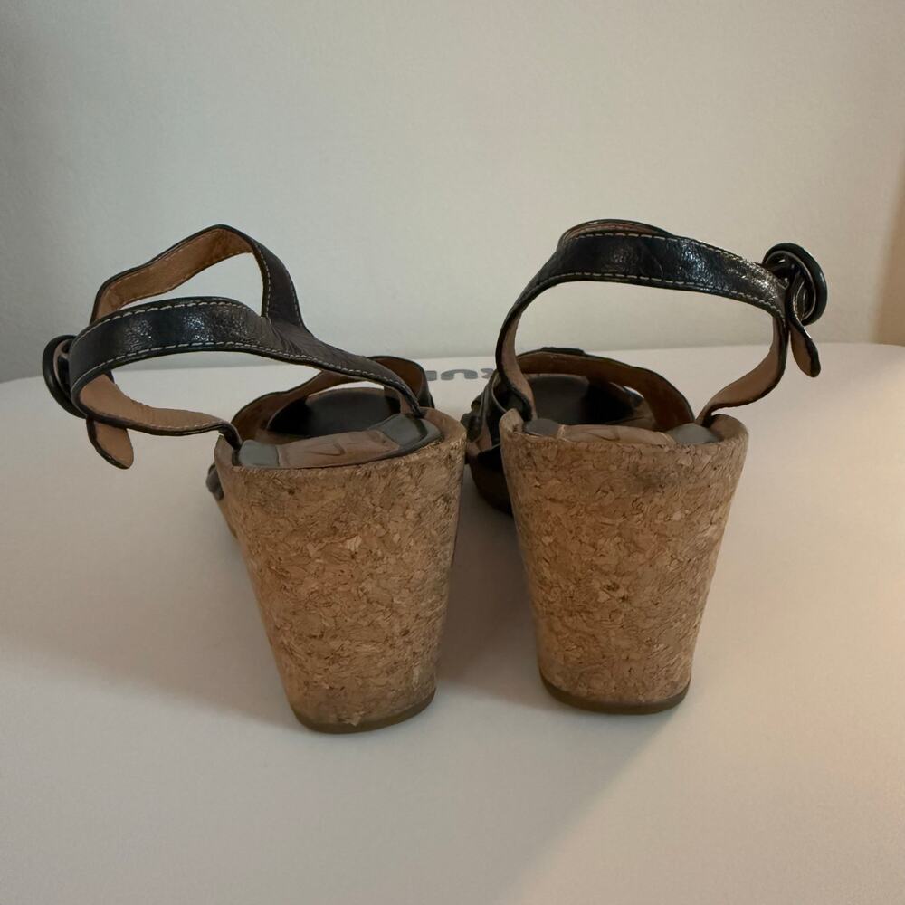 Clarks Artisan Wedge Sandal Black 6.5 - Picture 3 of 4